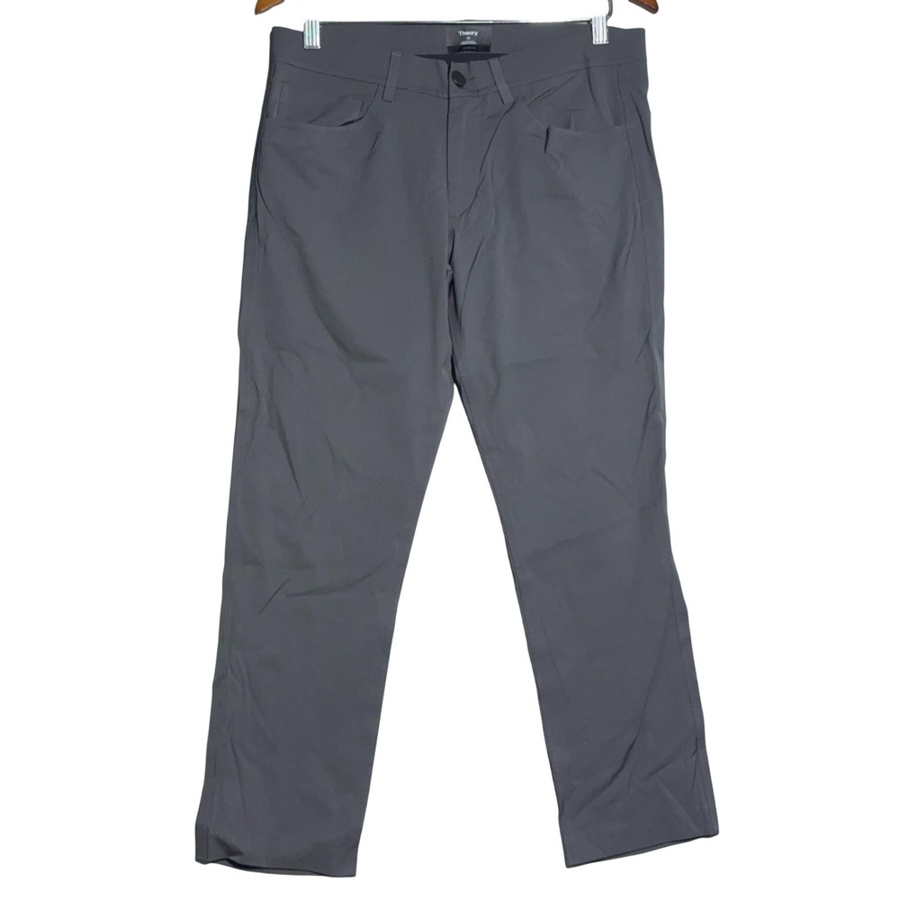 Theory Raffi Slim Fit Pants Mens Size 30 Technical Stretch Grey Trousers Office